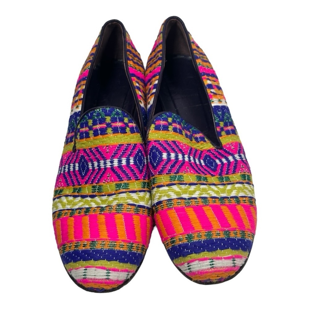 Cecilia Bringheli CB Made in Italy Embroidered Loafer Flats Shoe Colorful US 7.5 - Picture 3 of 9